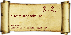 Kuris Karméla névjegykártya